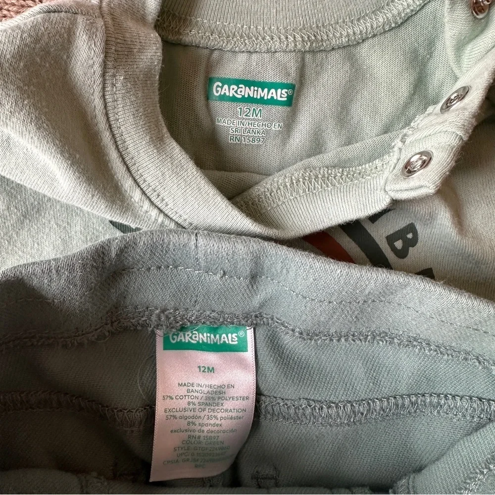 EUC Garanimals Baby Girl Outfit Set, Teal “Weekend Vibes”, 12 Months